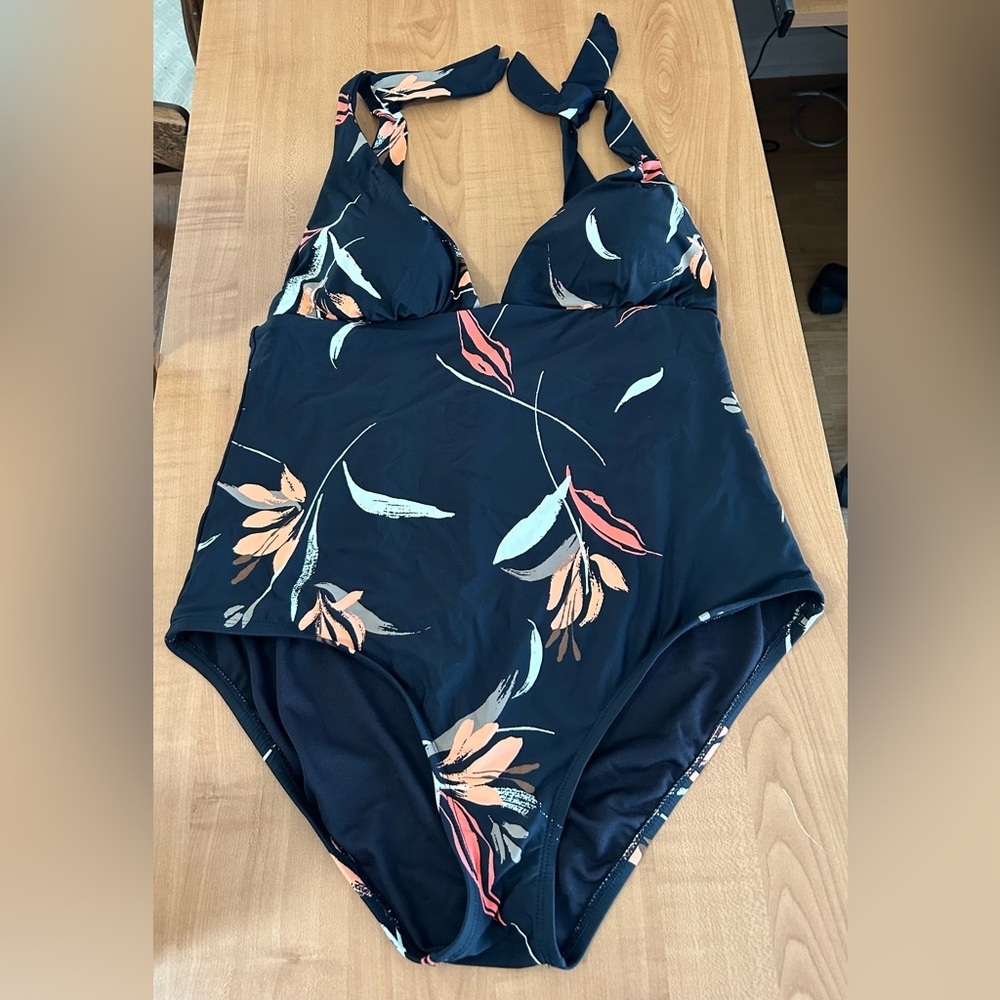 Floral Black One-Piece Swimsuit